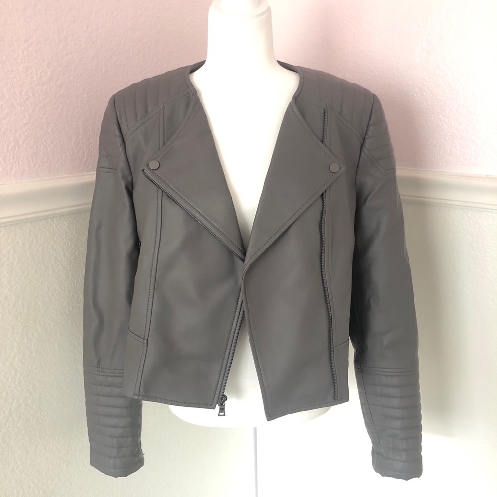 BCBG MAX AZRIA BROCK CROP JACKET MISTY MORNING